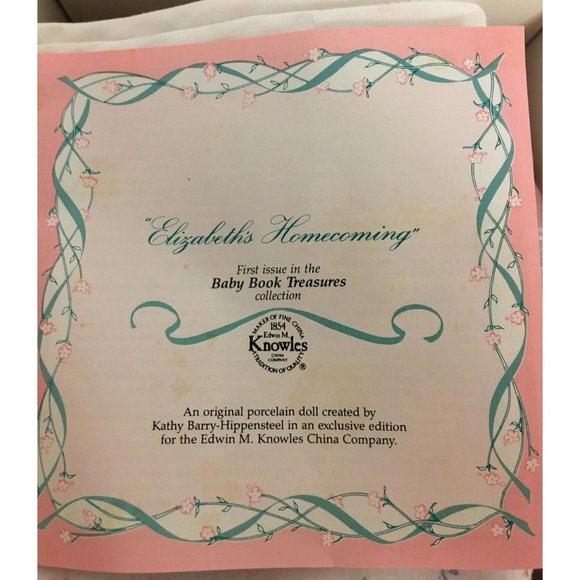 Edwin Knowles Doll "Elizabeth" Baby Book Treasure 1989 #6867Z Kathy Hippensteel - Picture 5 of 5